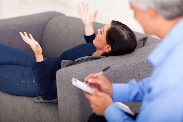 Counselor speaking to client